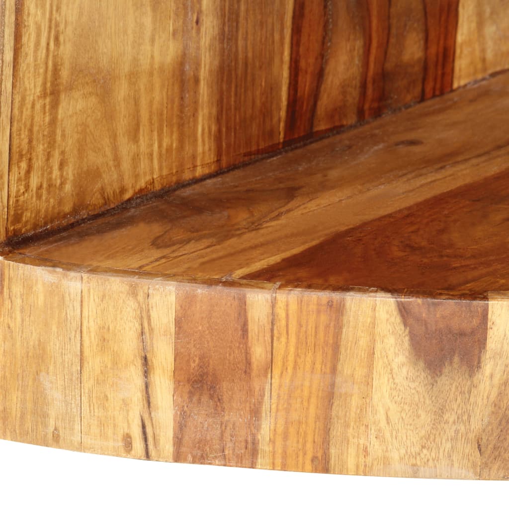 Mesa De Centro Redonda Madera Maciza De Sheesham 65x30 Cm_4