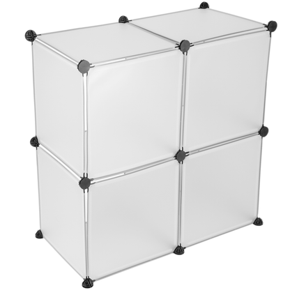 Armario Organizador Modular Estanterías De 4 Cubos De 35x35cm Plástico Blanco_4
