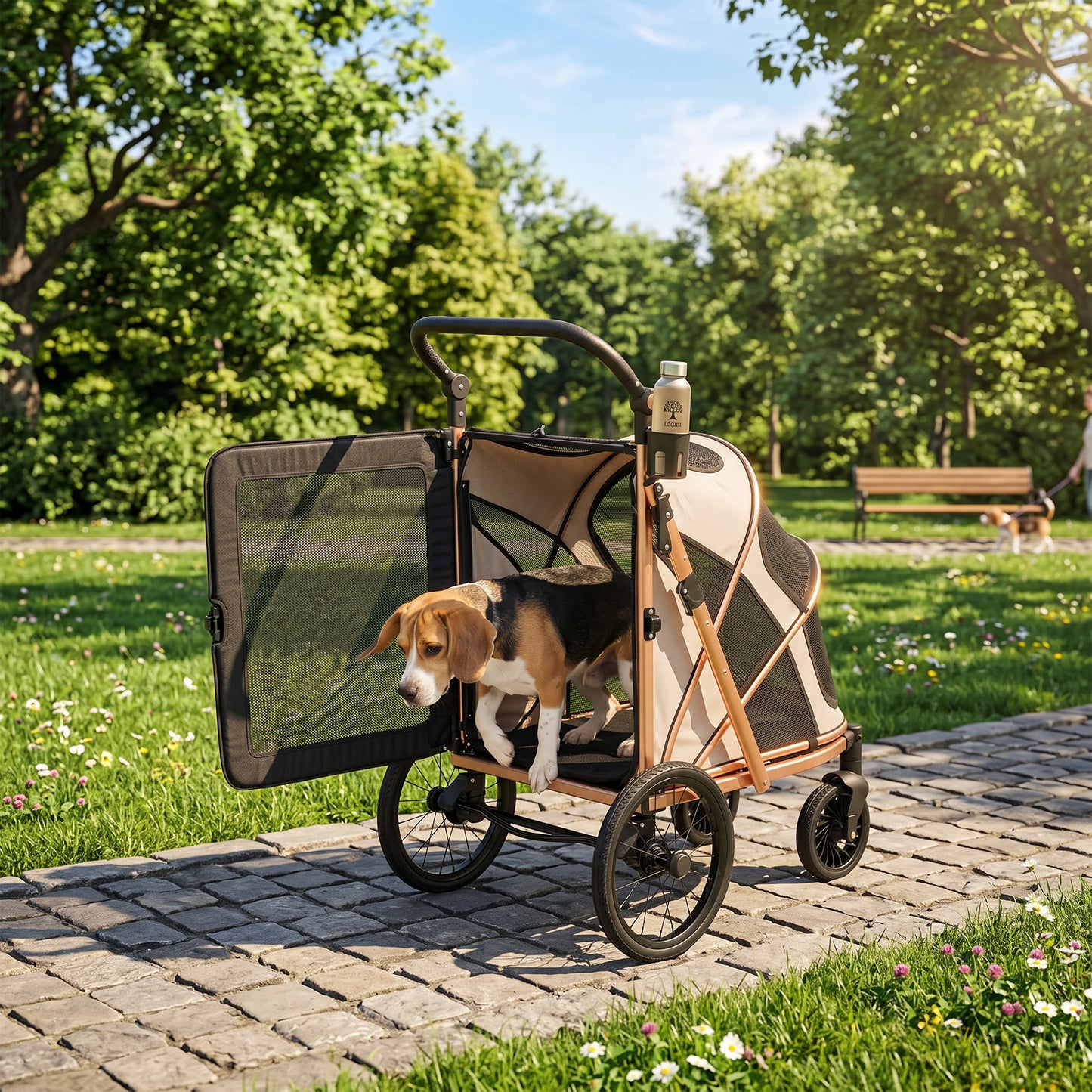 Pawhut Carrito Para Perros Plegable Hasta 20 Kg Con Ruedas Grandes Y Suspensión_3