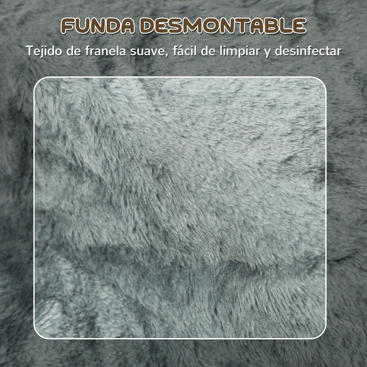Pawhut Escalera Para Mascotas De 3 Peldaños Con Funda Extraíble 46x35x35 Cm Gris_4
