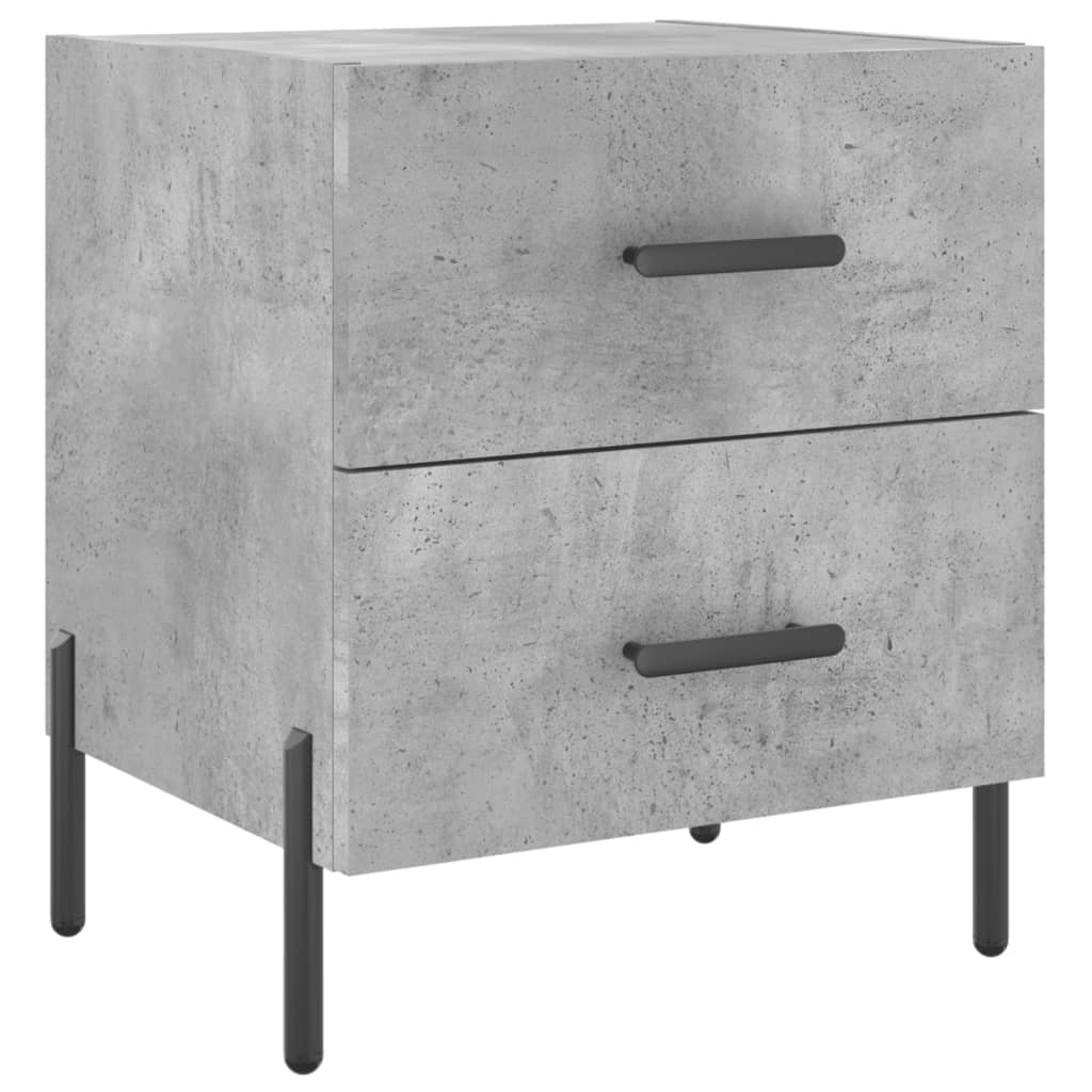 Mesita Noche 2 Uds Madera Ingeniería Gris Hormigón 40x35x47,5cm_3
