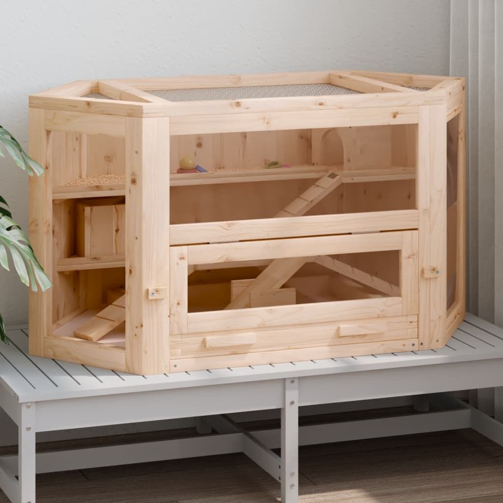 Vidaxl Jaula Para Hámster Madera Maciza Abeto 80x40x43 Cm_1