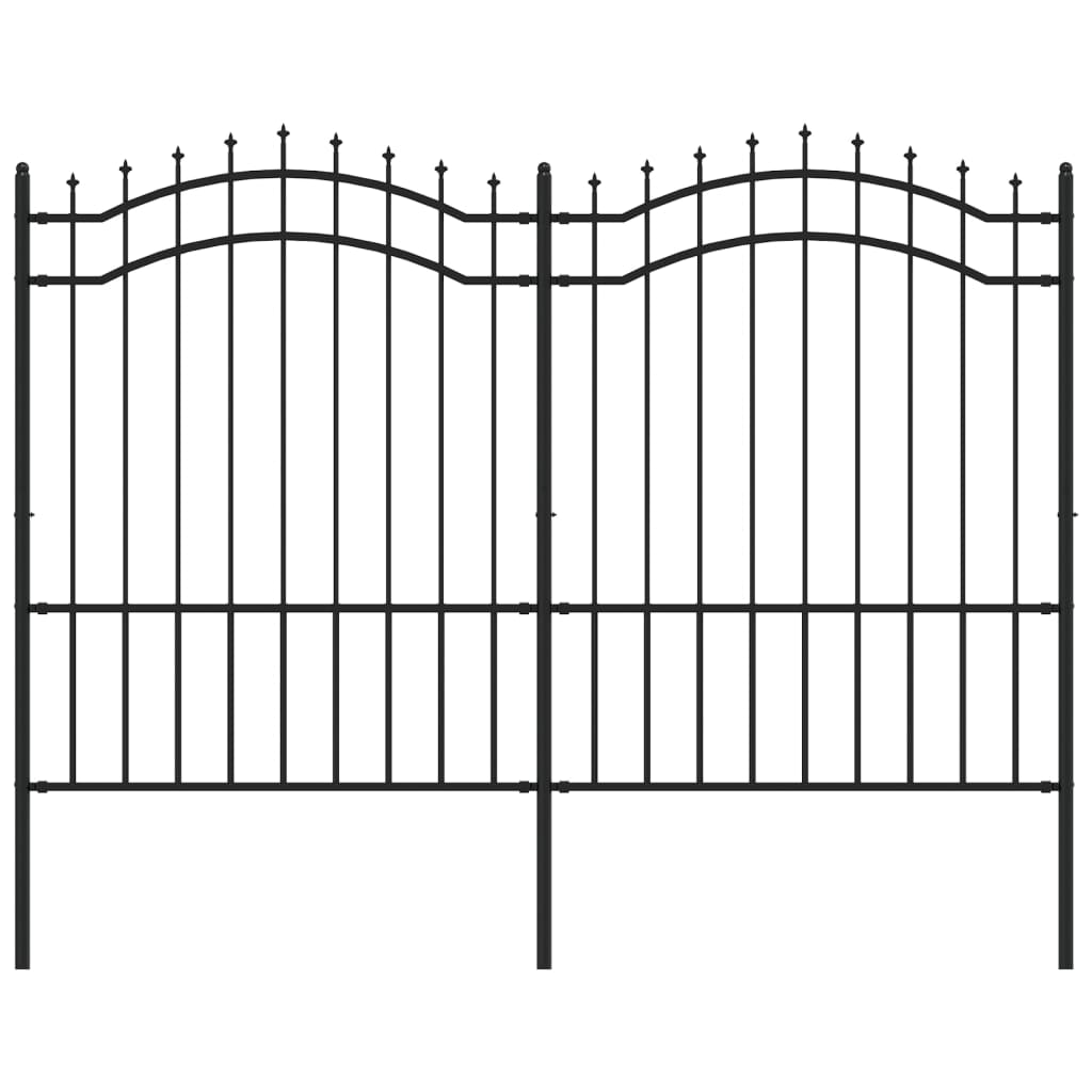 Valla De Jardín Con Punta De Lanza Acero Recubierto Negro 190cm / Vetonek_4