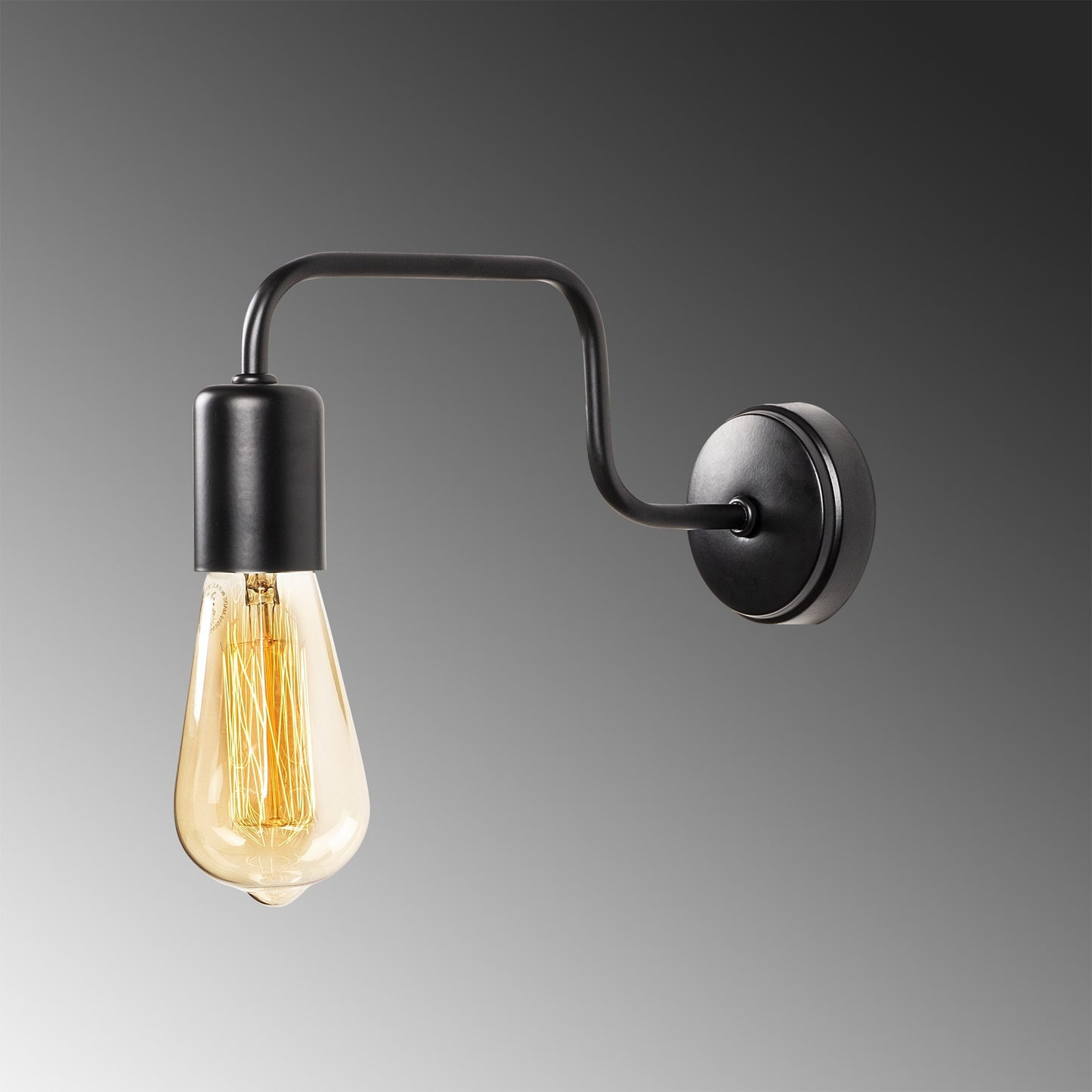 Aplique De Pared, Metal , Negro, 4x28x11, Casquillo E 27 Max 40 W_3