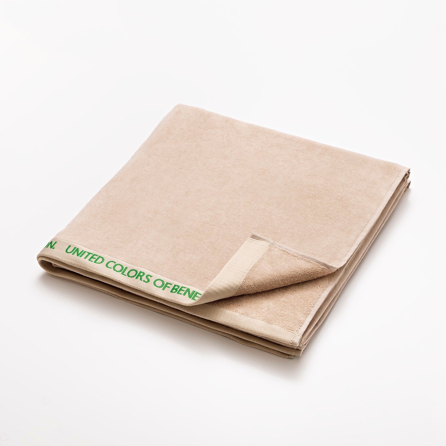 Toalla De Playa 90x160cm 380gsm 100% Algodón Velour Beige Con Logo Neutral Be