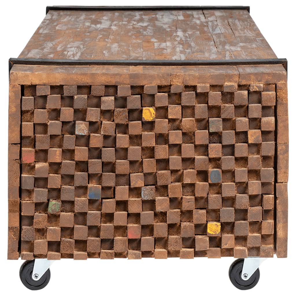 Mesa De Centro De Madera Maciza De Teca 110x45x38 Cm_1