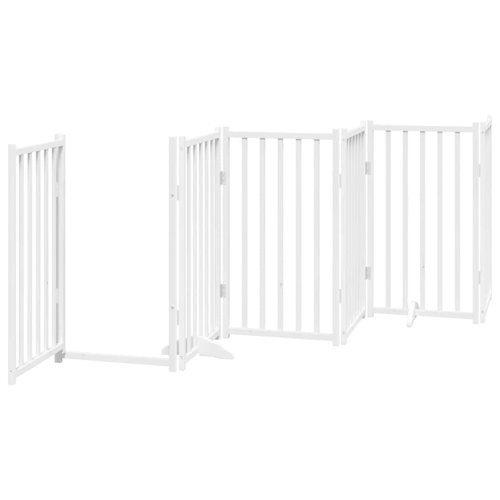 Vidaxl Puerta De Perros Plegable 12 Paneles Madera Álamo Blanca 600 Cm_3