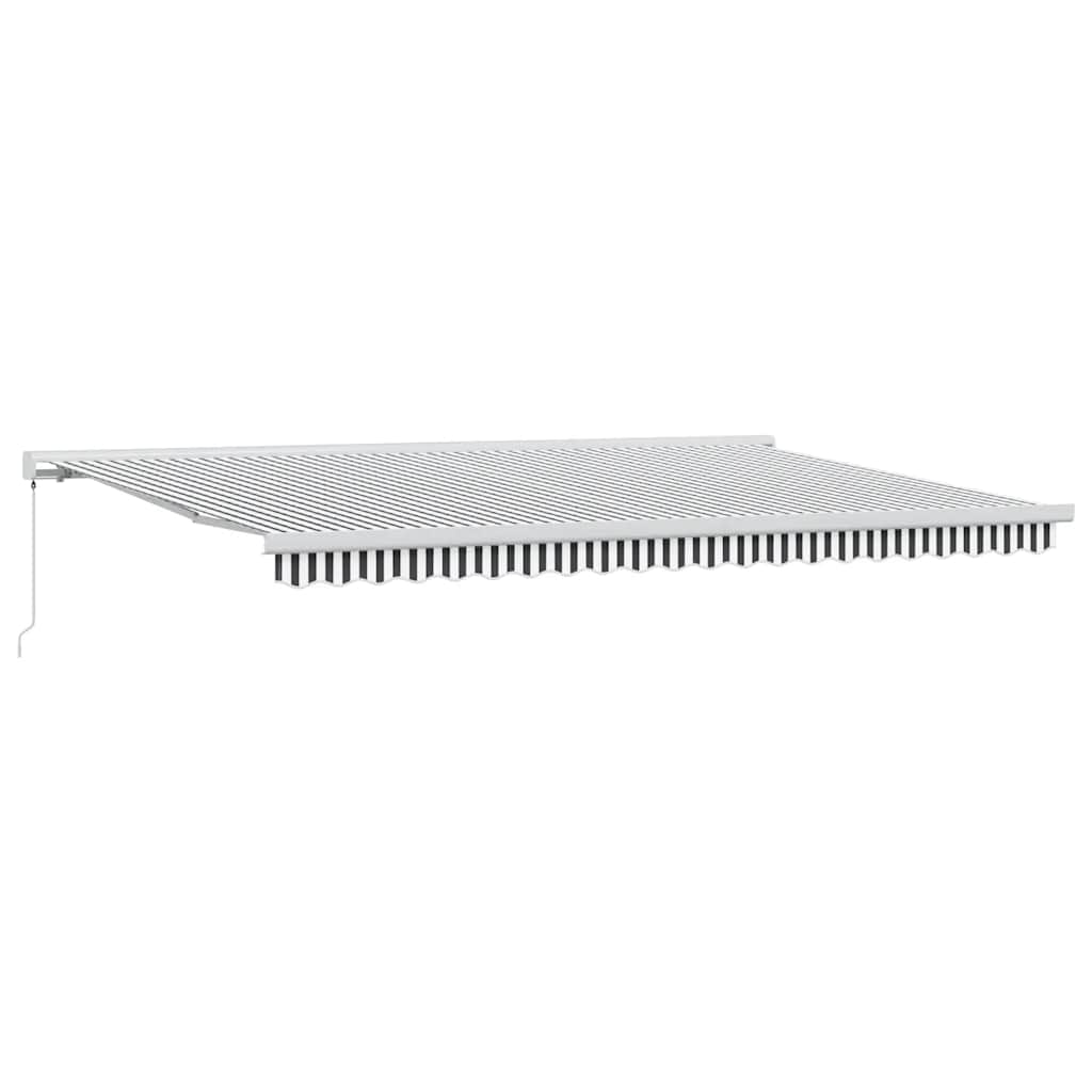 Toldo Retráctil Aluminio Y Tela Gris Antracita Y Blanco 5x3 M_0