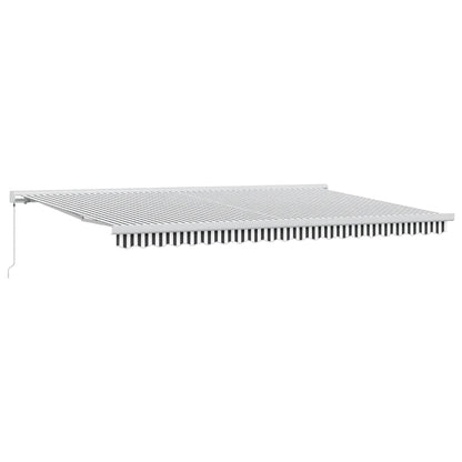 Toldo Retráctil Aluminio Y Tela Gris Antracita Y Blanco 5x3 M_0