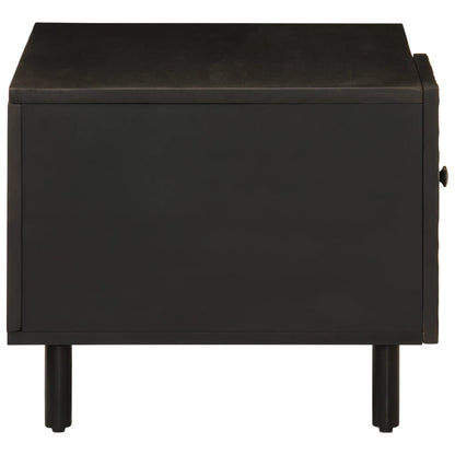 Mesa De Centro Madera Maciza De Mango Negra 80x50x40 Cm_2