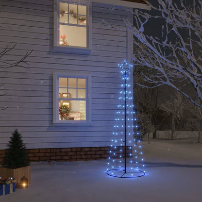 Vidaxl Árbol De Navidad Cónico 108 Led Azul 70x180 Cm_1