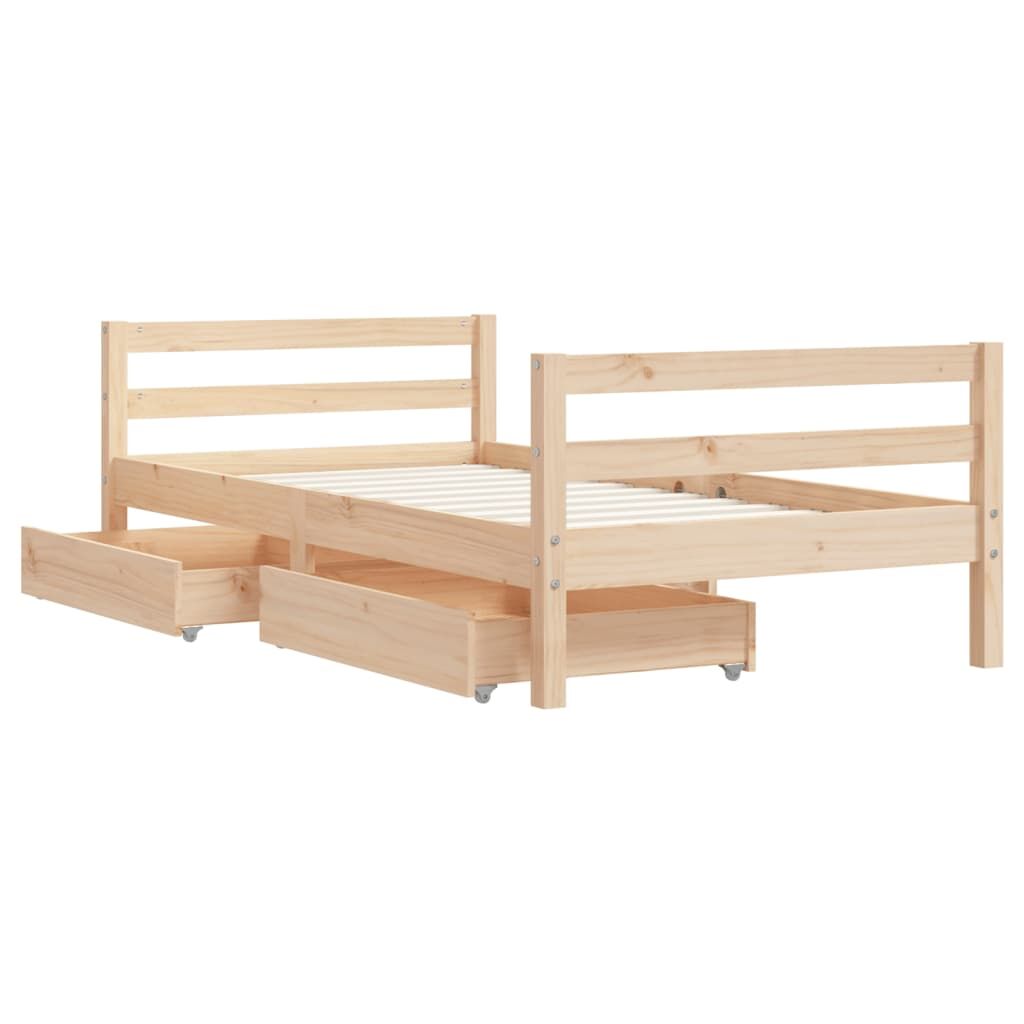 Vidaxl Estructura De Cama Infantil Con Cajones Madera De Pino 80x160cm_3