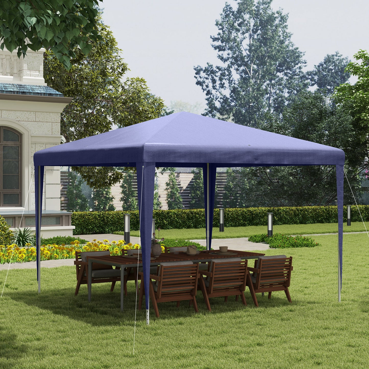 Outsunny Carpa Desmontable 3x3 M Con 4 Orificios De Drenaje Y Marco De Metal_1