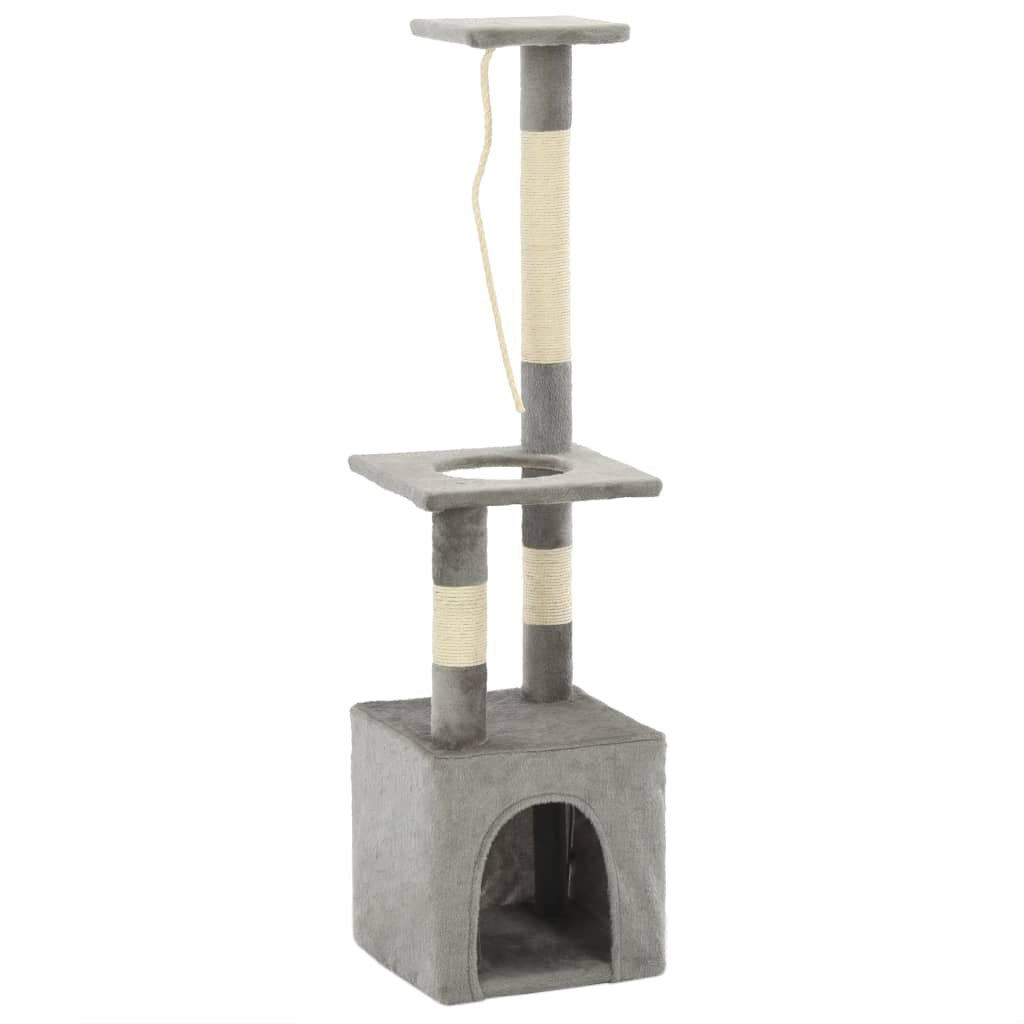Vidaxl Rascador Para Gatos Con Postes Rascadores De Sisal 109 Cm Gris_2
