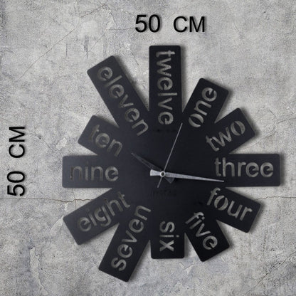 Reloj De Pared Metal Números En Inglés 50x50_1