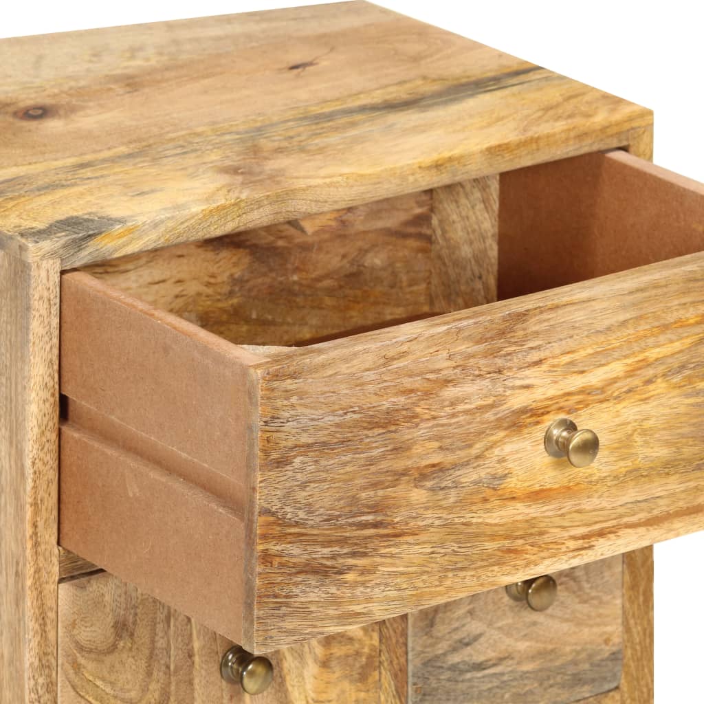 Mesita De Noche De Madera Maciza De Mango 36x30x60 Cm_4