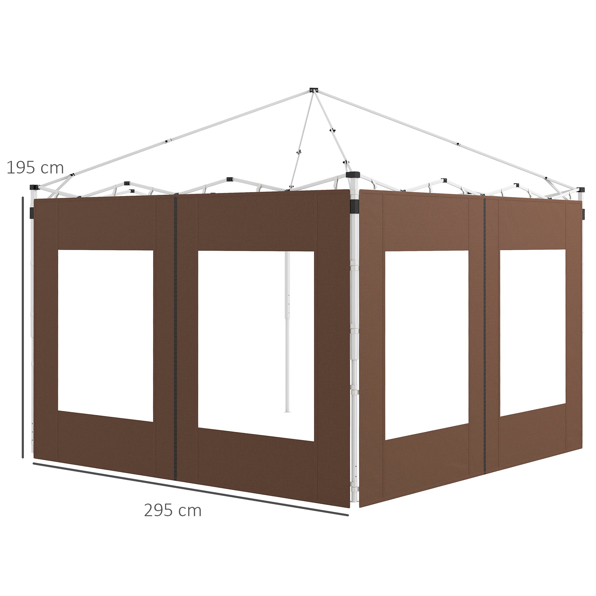 Outsunny Paredes Laterales Para Carpa De 2 Paneles 295x195 Cm Marrón_2