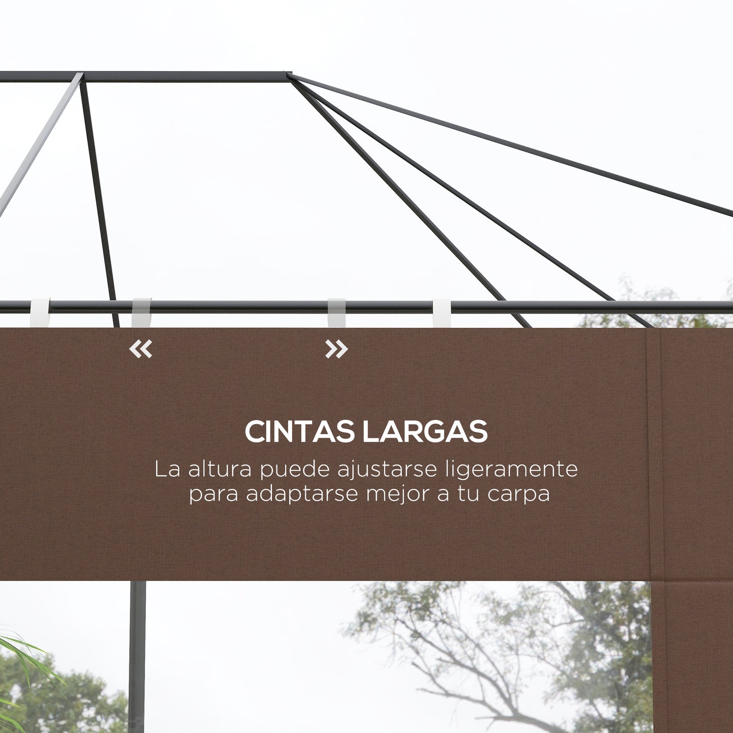 Outsunny Paredes Laterales Para Carpa De 4 Paneles 295x195 Cm Marrón_5