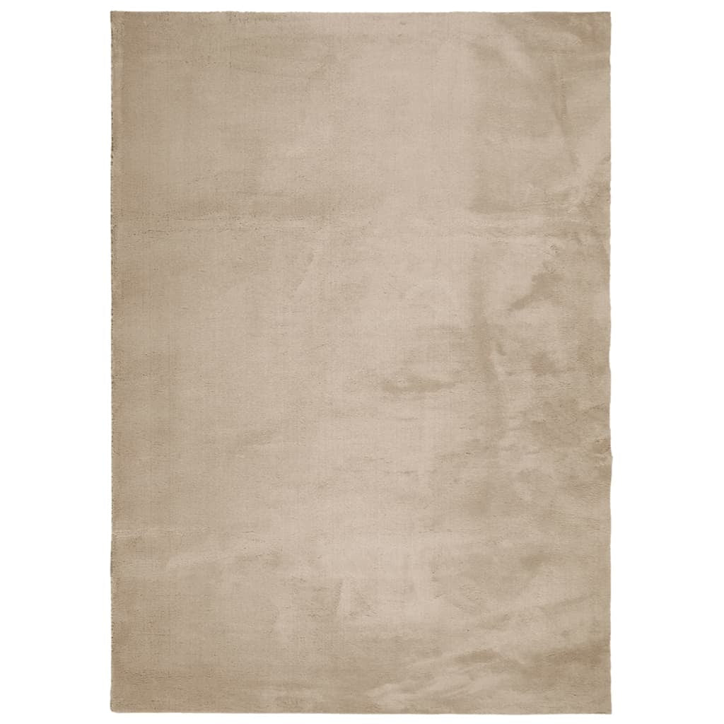 Vidaxl Alfombra De Pelo Corto Suave Lavable Huarte Arena 200x280 Cm_0