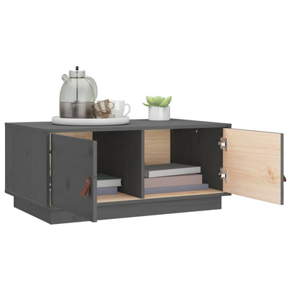Mesa De Centro De Madera Maciza De Pino Gris 80x50x35 Cm_2