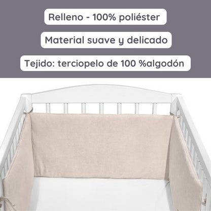 Cotton Color Chichonera Para Cuna 180x30 Velour Algodón Albero Mio | Protección Suave Para Noches Más Tranquilas_2