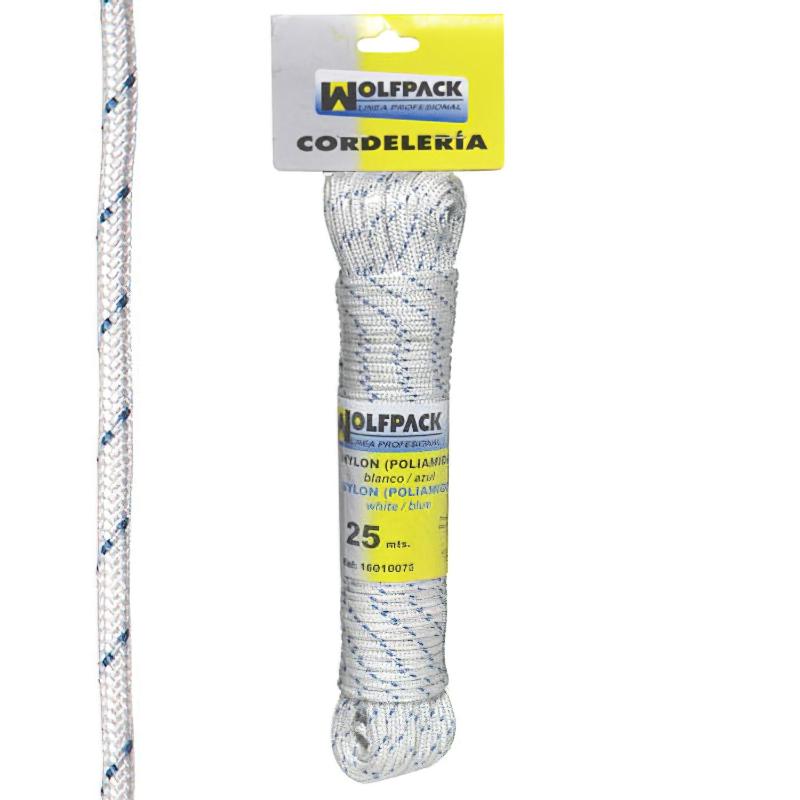 Cuerda Nylon Alta Tenacidad Blanca / Azul (madeja 25 M.)_0