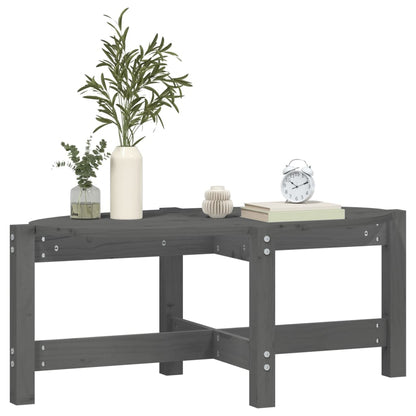 Mesa De Centro De Madera Maciza De Pino Gris 87x48x35 Cm_2