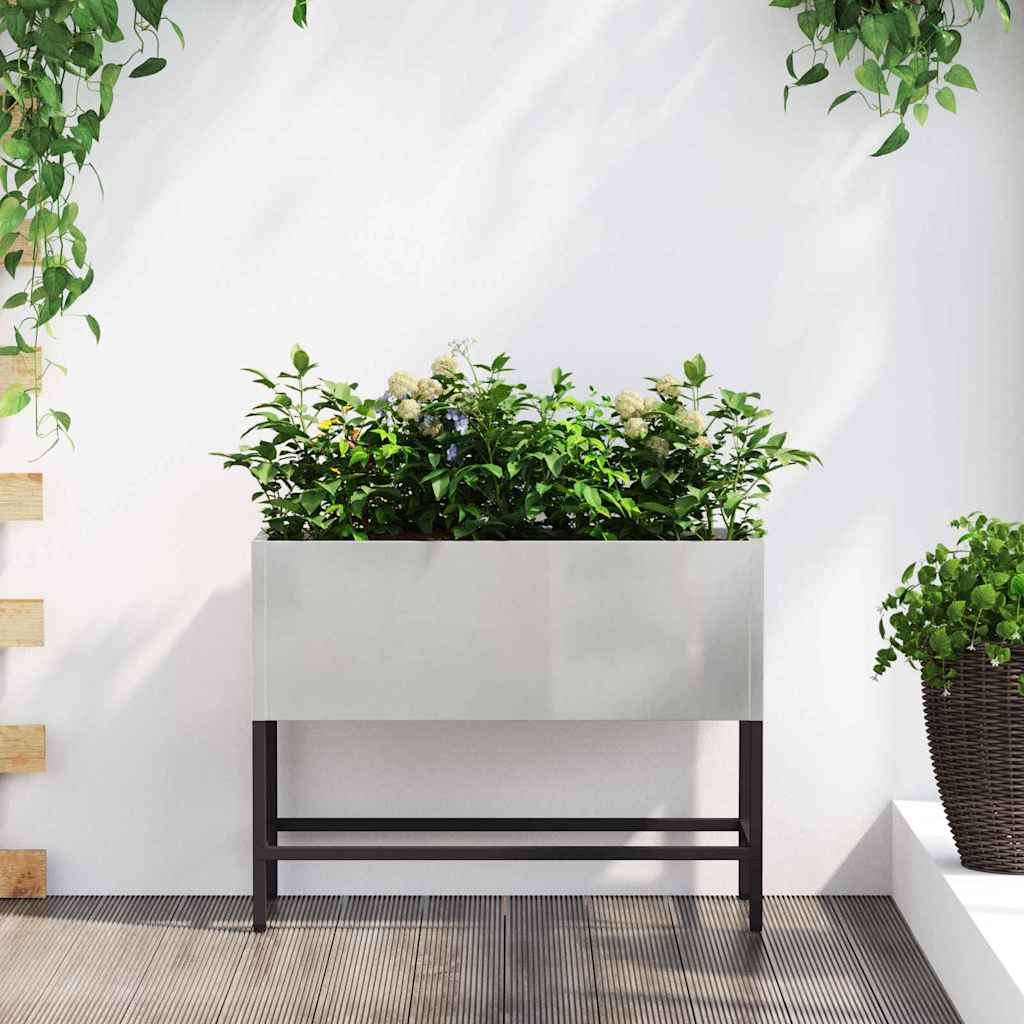 Jardinera Elevada Plateado 60 X 26 X 45 Cm Acero Inoxidable_1