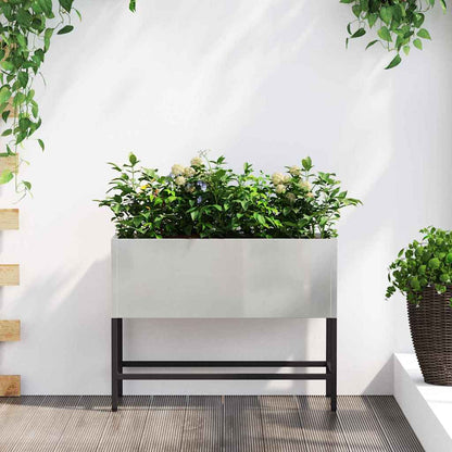 Jardinera Elevada Plateado 60 X 26 X 45 Cm Acero Inoxidable_1