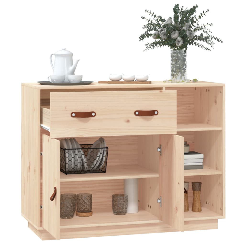 Aparador De Madera Maciza De Pino 98,5x40x75 Cm / Vetonek_4