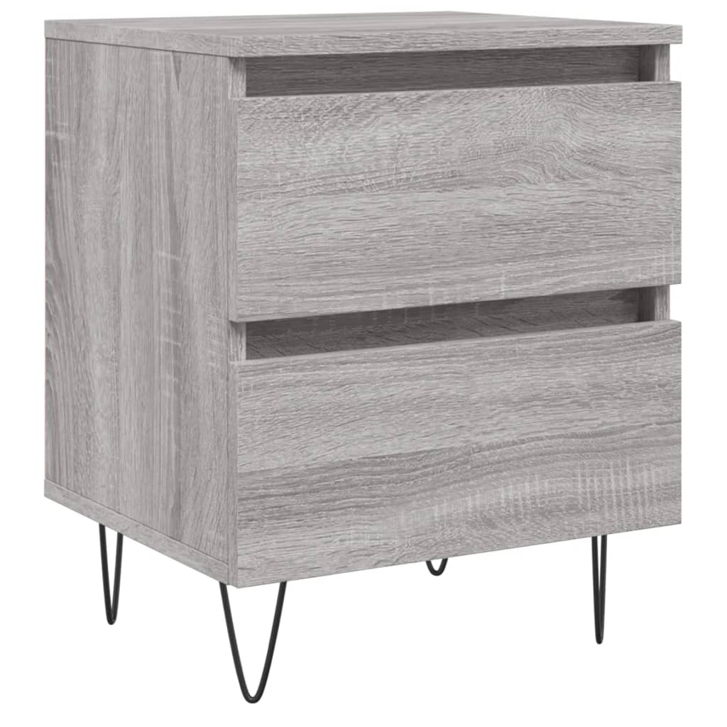 Mesita De Noche Madera De Ingeniería Gris Sonoma 40x35x50 Cm_0