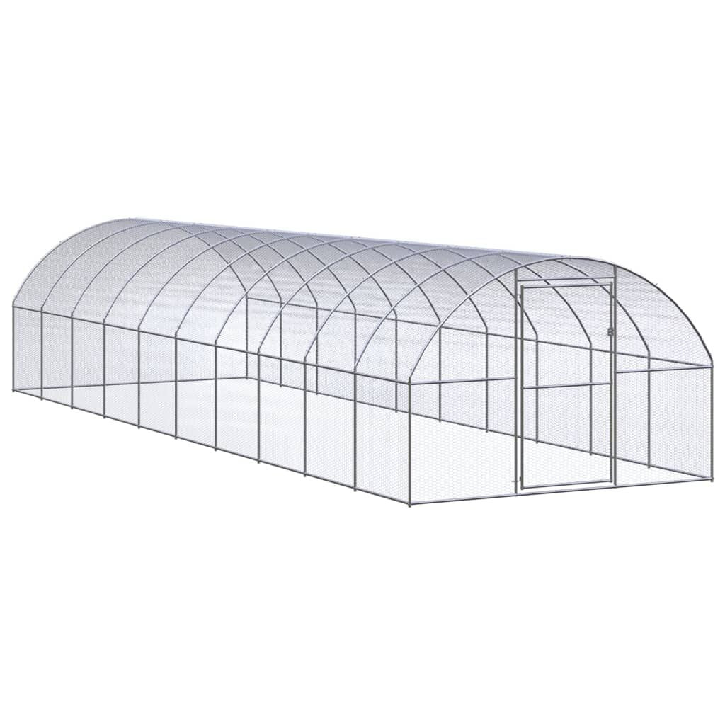 Vidaxl Gallinero De Exterior De Acero Galvanizado 3x10x2 M_0
