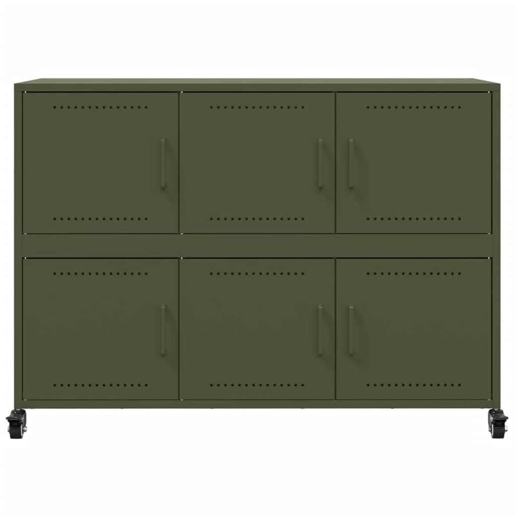Aparador De Acero Laminado En Frío Verde Oliva 100,5x39x72 Cm / Vetonek_2