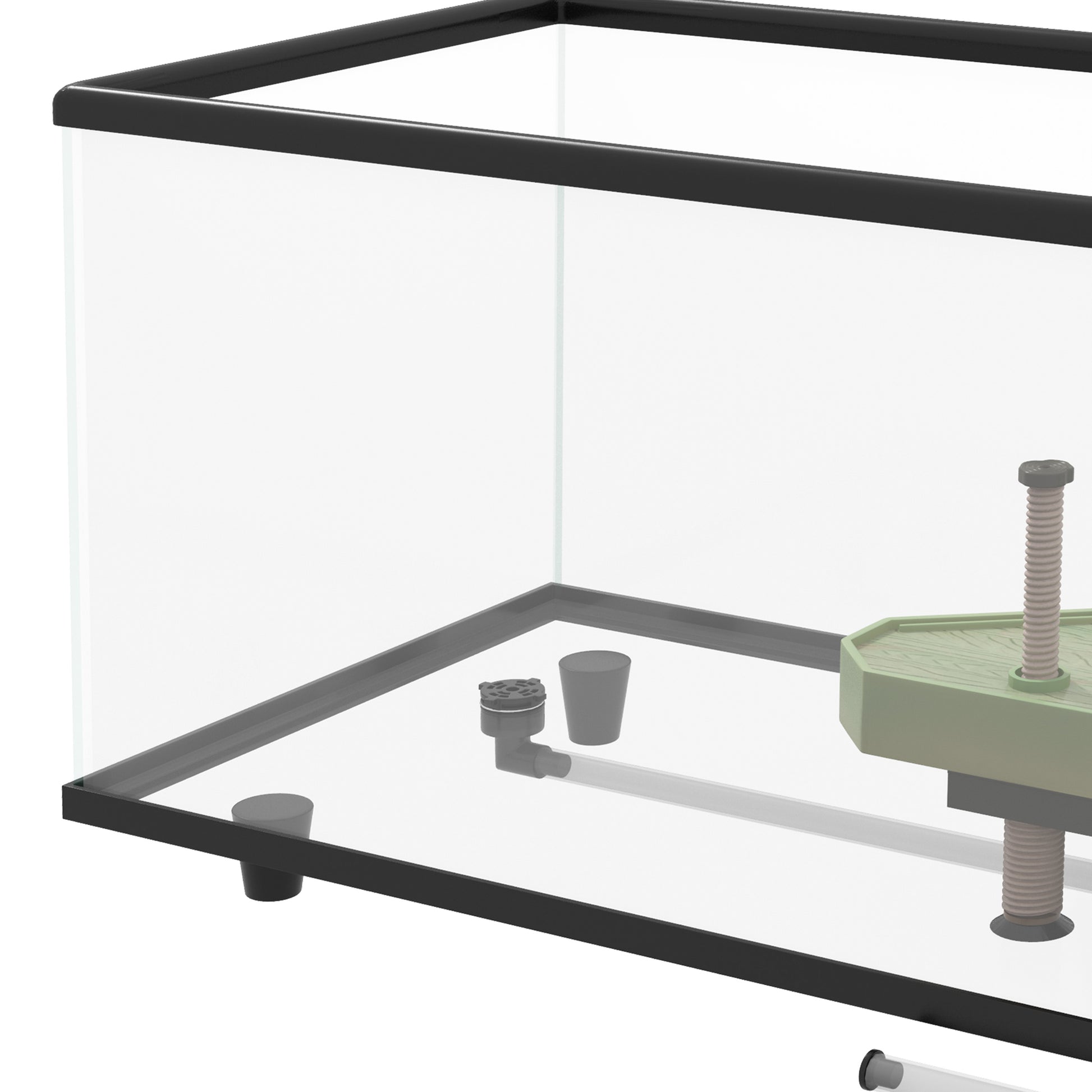 Pawhut Acuario Para Tortugas 50l Con Plataforma Rampa Termómetro 60x30x32 Cm_4