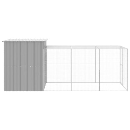 Vidaxl Gallinero Con Corral Acero Galvanizado Gris Claro 165x455x181cm_3