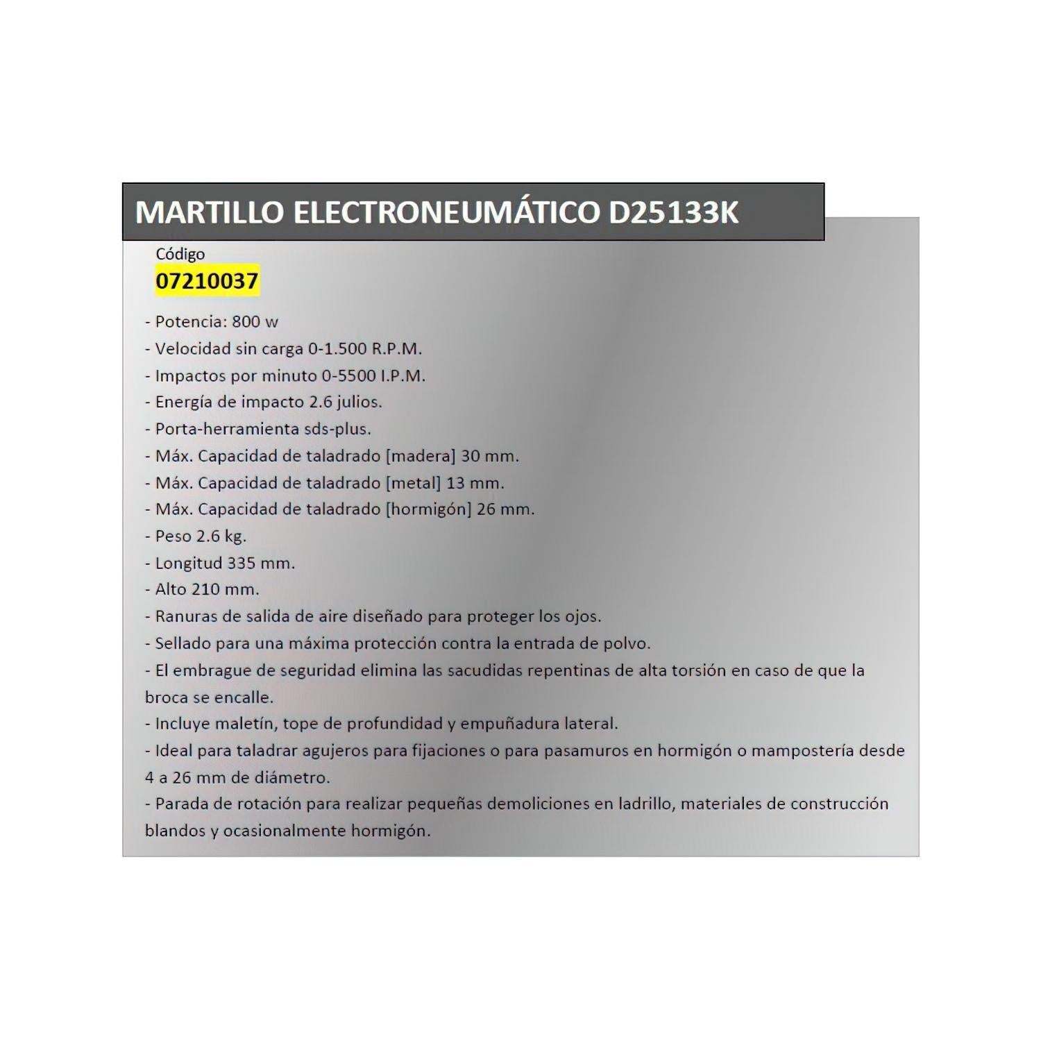 Martillo Electroneumatico Dewalt  D25133k_1