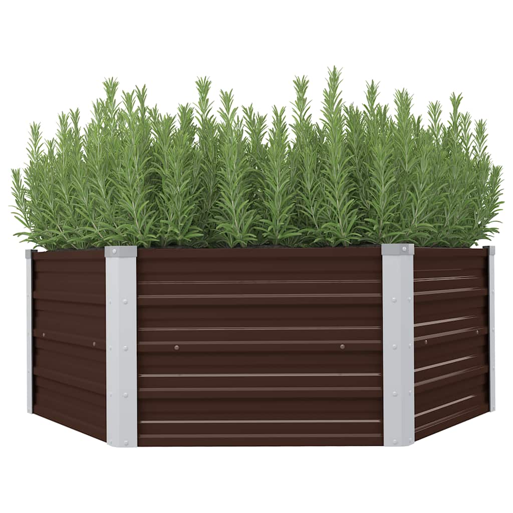 Mesa De Cultivo De Acero Galvanizado Marrón 129x129x45 Cm_1