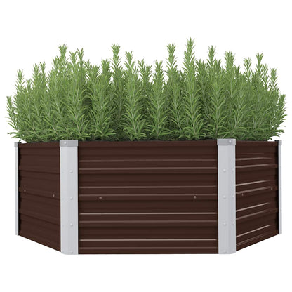 Mesa De Cultivo De Acero Galvanizado Marrón 129x129x45 Cm_1