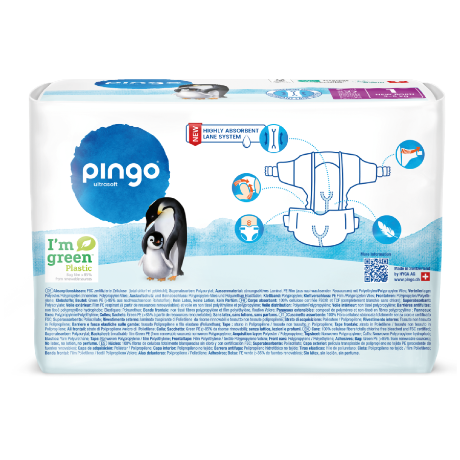 Pack 2x Pañales T1 (2 - 5 Kg) Pingo 27 Uds