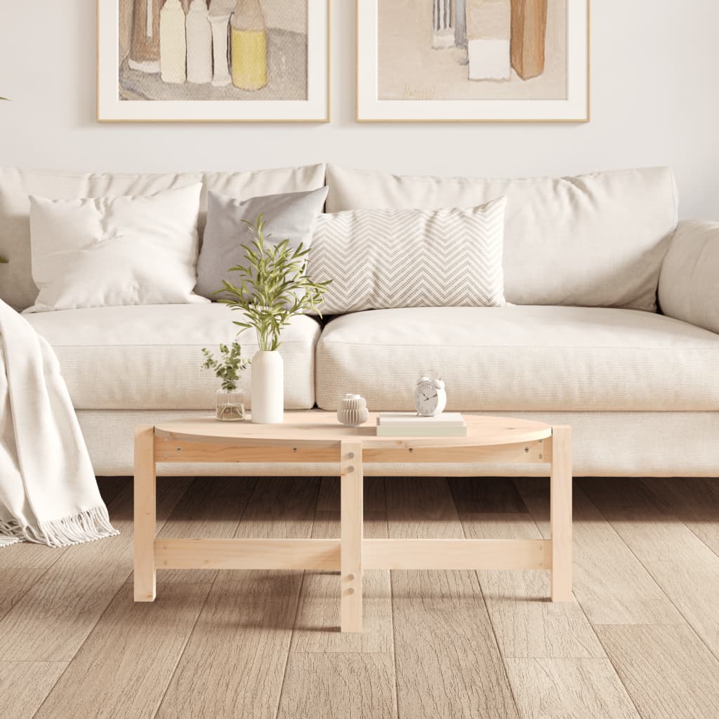 Mesa De Centro De Madera Maciza De Pino 87x48x35 Cm_1