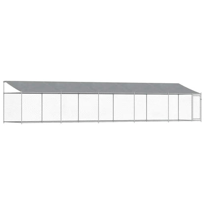 Jaula De Perros Techo Y Puerta Acero Galvanizado Gris 10x2x2 M_0