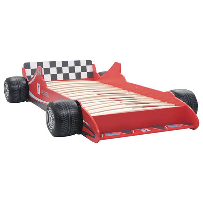 Cama Con Forma De Coche De Carreras Para Niños 90x200 Cm Roja / Vetonek_3
