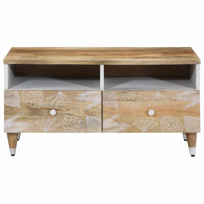 Mesa De Centro De Madera Maciza Mango 80x54x40 Cm_0