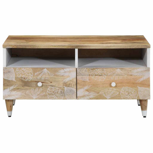 Mesa De Centro De Madera Maciza Mango 80x54x40 Cm_0
