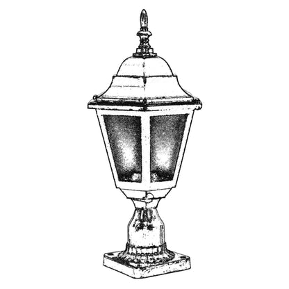 Aplique De Pared Para Exterior, Abs , Negro, 23x23x47, Casquillo E 27 Max 60 W_1