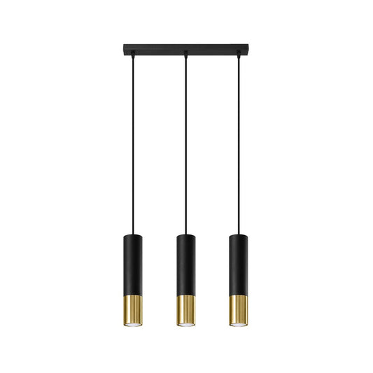 Lámpara De Techo Loopez 3l Negro, Gu10/dorado_0