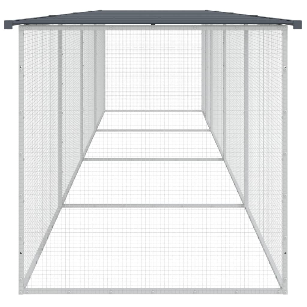 Vidaxl Gallinero Con Techo Acero Galvanizado Antracita 403x98x90 Cm_3