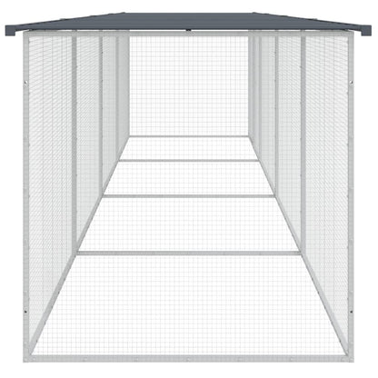 Vidaxl Gallinero Con Techo Acero Galvanizado Antracita 403x98x90 Cm_3