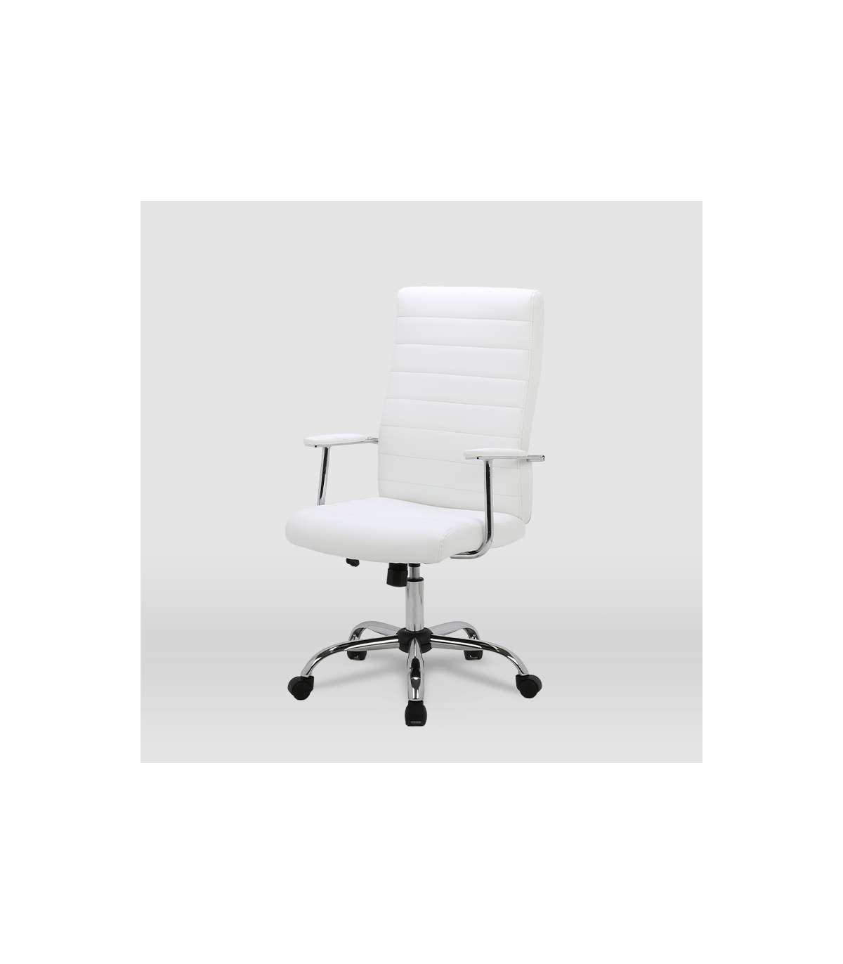 Silla De Oficina Lara Acabado Blanco. Alto: 107/117cm Ancho: 57.5cm Fondo: 60.5cm._1