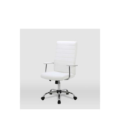 Silla De Oficina Lara Acabado Blanco. Alto: 107/117cm Ancho: 57.5cm Fondo: 60.5cm._1